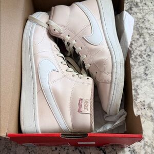 Nike Women's Court Royale 2 Mid Blush and White Sneakers